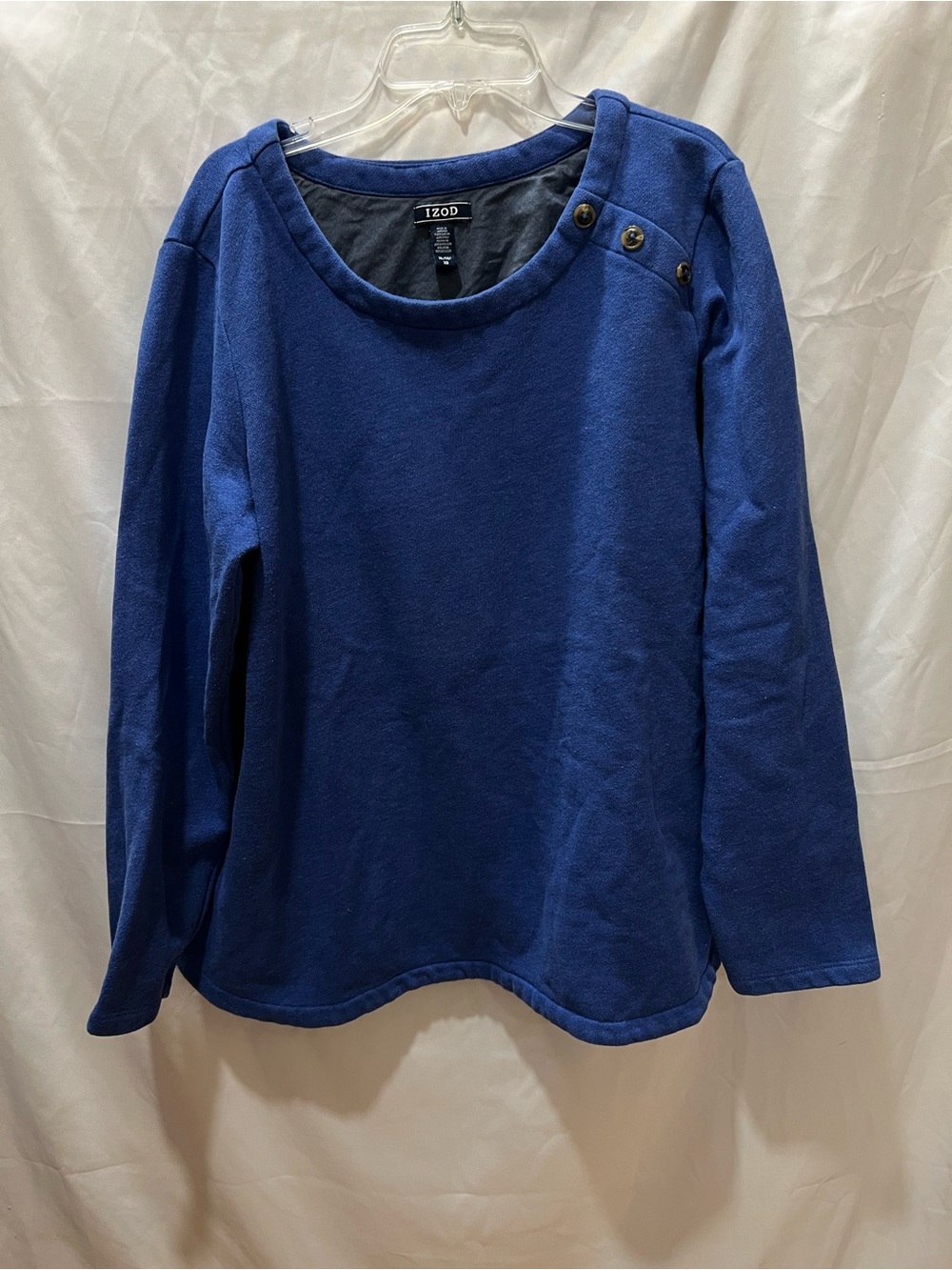 Izod Navy Blue Shoulder Button Sweatshirt